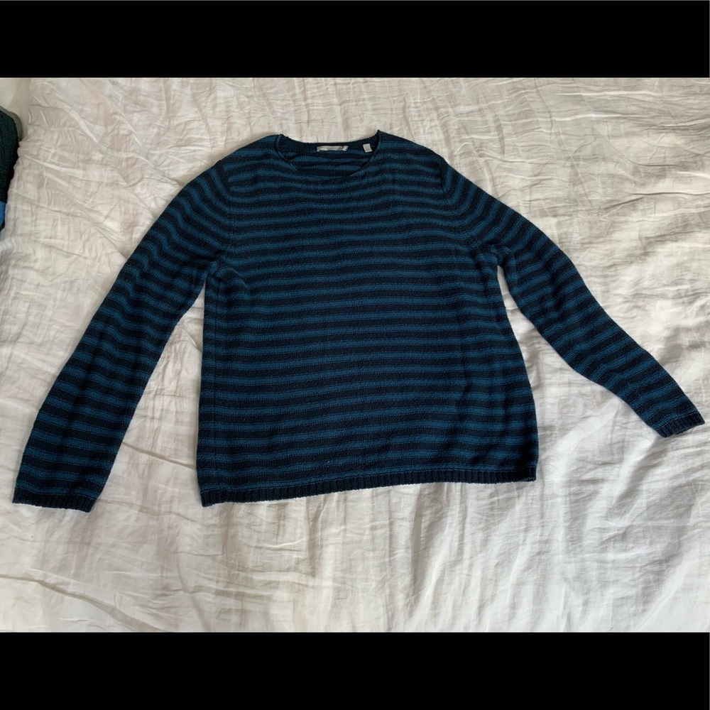 Vince Cotton Striped Lightweight Sweater